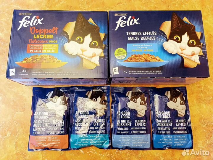 Корм для кошек Felix, Sheba, Whiskas, Dreamies