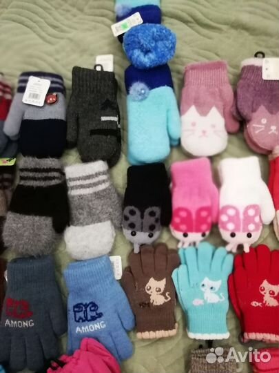 Варежки, перчатки, краги, шапка новые