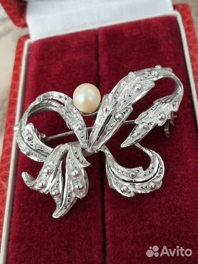 Серебряная брошь 800 проба Вторая половина 20 века