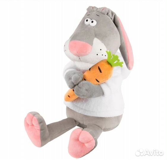 Мягкая игрушка Кролик Семёныч в худи с морковкой 2