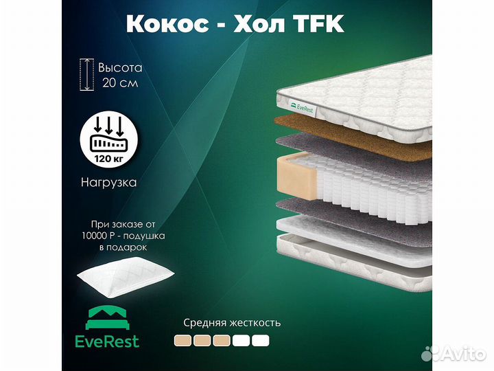 Ортопедический матрас EveRest Кокос-Хол TFK