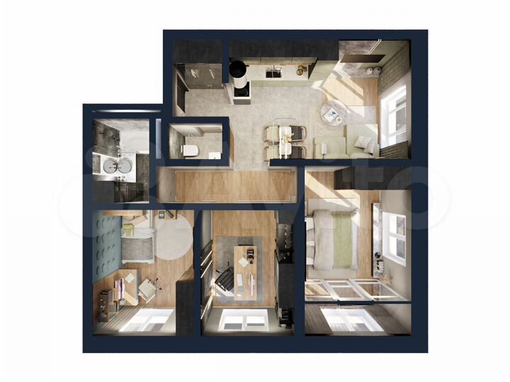 4-к. квартира, 62,6 м², 4/25 эт.