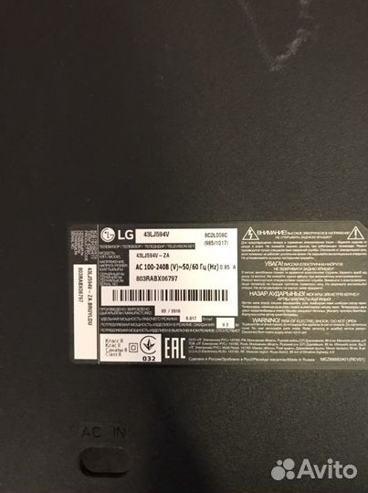 Телевизор LG 43LJ594V по запчастям