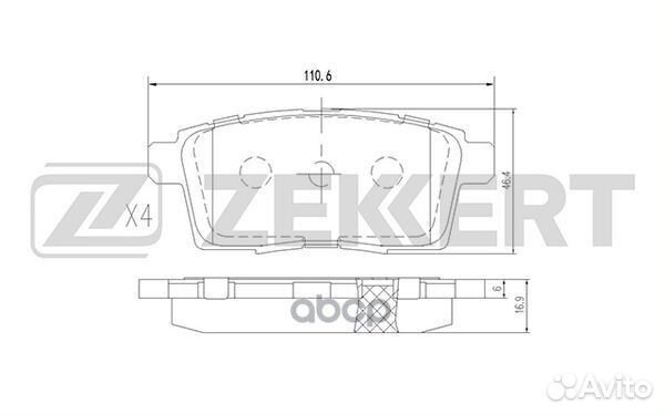 Колодки торм. диск. задн. Mazda CX-7 07- CX-9