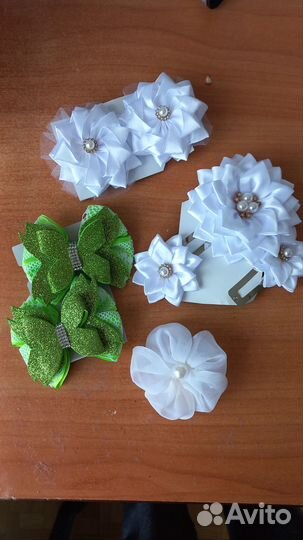 Банты для волос белые