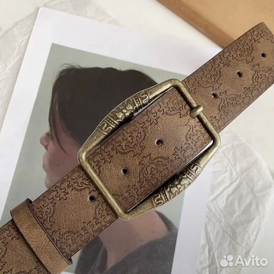 Ремень с цветочным тиснением хиппи бохо