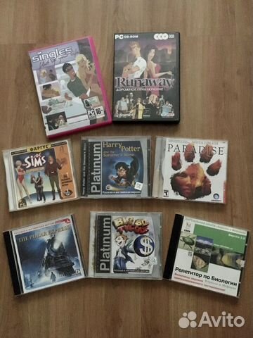 CD диски с играми, диск репетитор по биологии