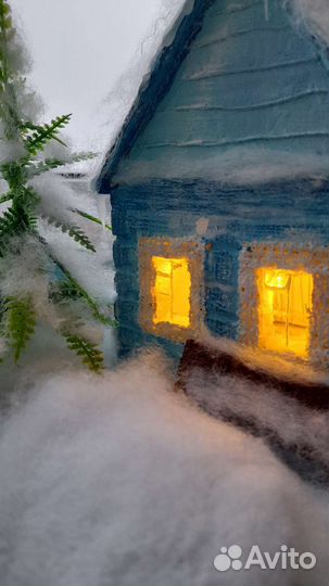 Новогодние поделки. Домик в деревне