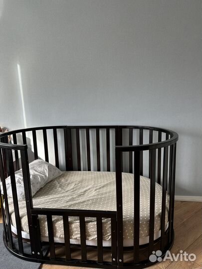 Детская кроватка трансформер круглая