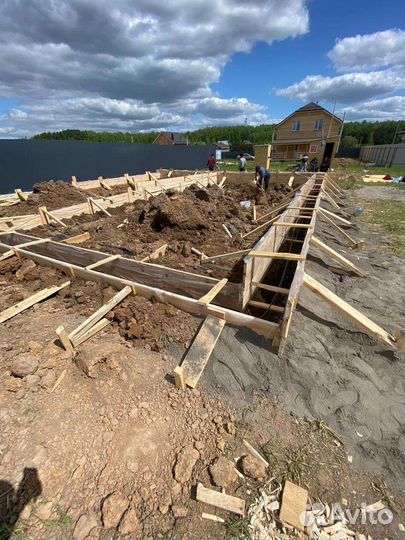 Заливка фундамента бетонные работы