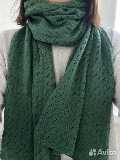 Шарф зеленый 220х30