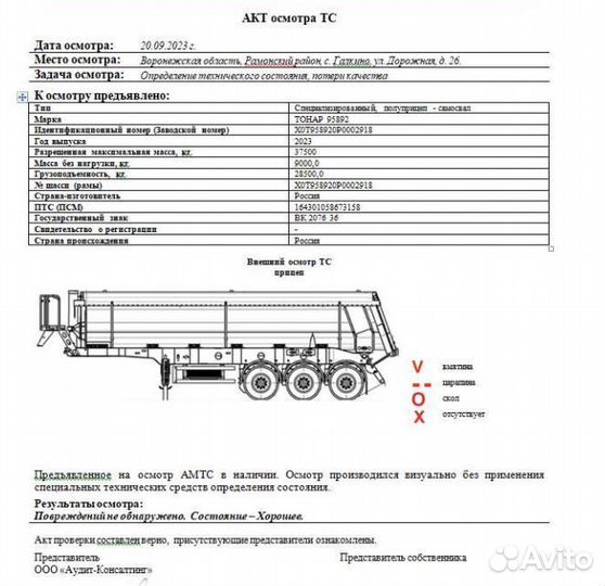 Полуприцеп самосвальный Тонар 95891, 2023