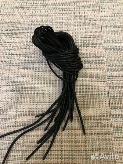 Шнурки обувные вощёные чёрные круглые