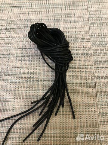 Шнурки обувные вощёные чёрные круглые