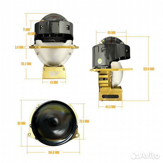 Светодиодные линзы VDF F50 3.0 2024 5500K Bi-Led