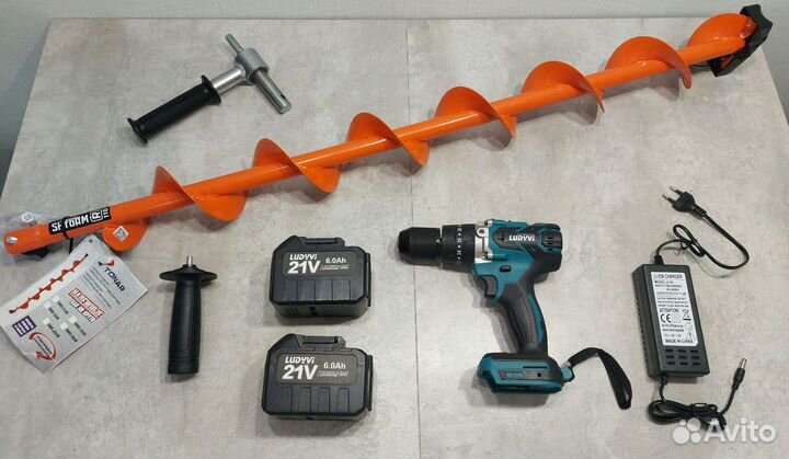 Шуруповерт Ludyvi 6Ah ледобур, Тонар Мотошторм 110