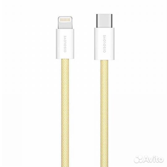 Кабель Type-C/Lightning solove 20W PD 1m Yellow