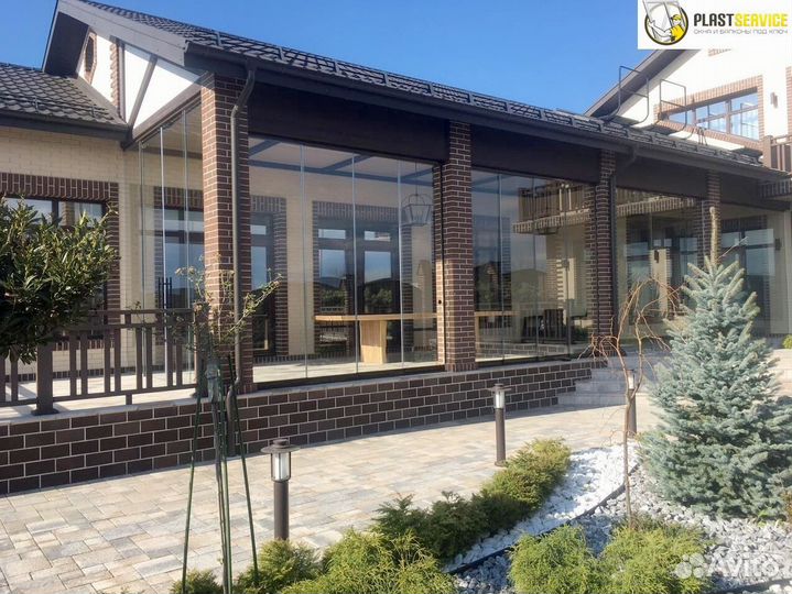 Безрамное остекление, окна пластиковые алюминиевые