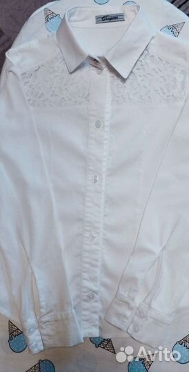 Блузки школьные белые 134 на 8-9лет