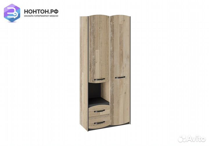 Шкаф комбинированный Кристофер фон серый / олд ста