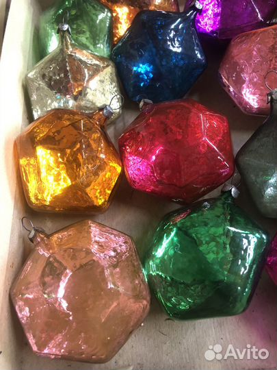 Набор елочных украшений Изумруд,Кристаллы СССР