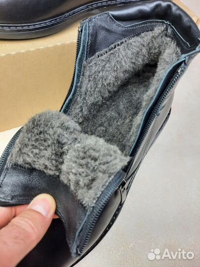 Кожаные зимние ботинки утеплённые с мехом (Арт.98980)