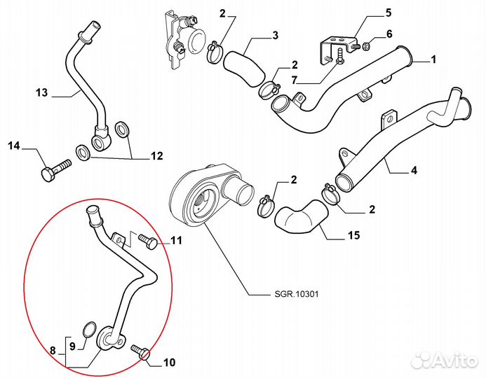 Трубка охлаждения дукато 244