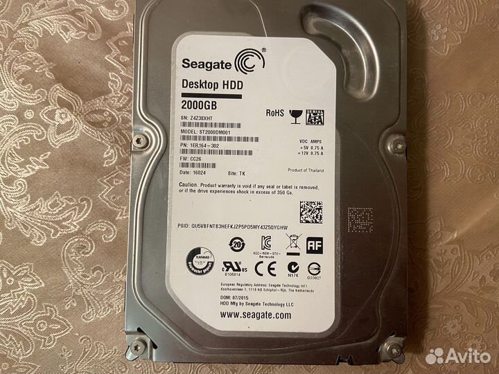 Жесткий диск seagate 2 Tb