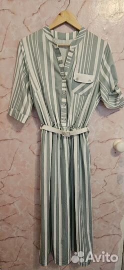 Платье миди в полоску, L