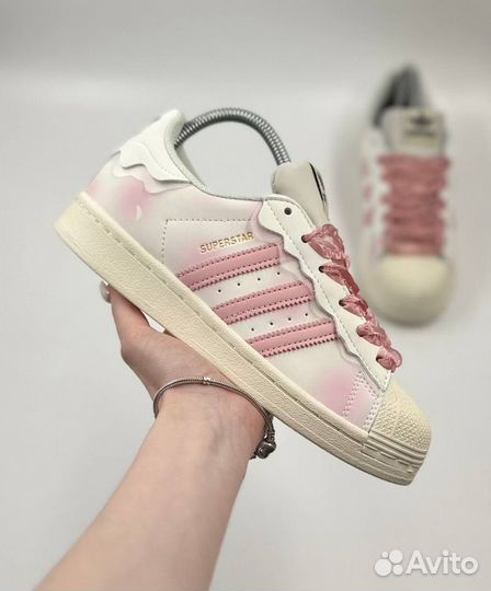 Кроссовки Adidas Superstar Originals White & Pink