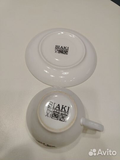 Чайная пара, розовая с кроликом, siaki collection