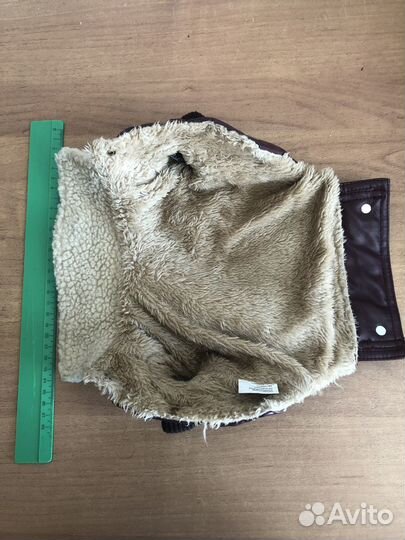 Куртка для собаки коричневая кожзам/мех XS