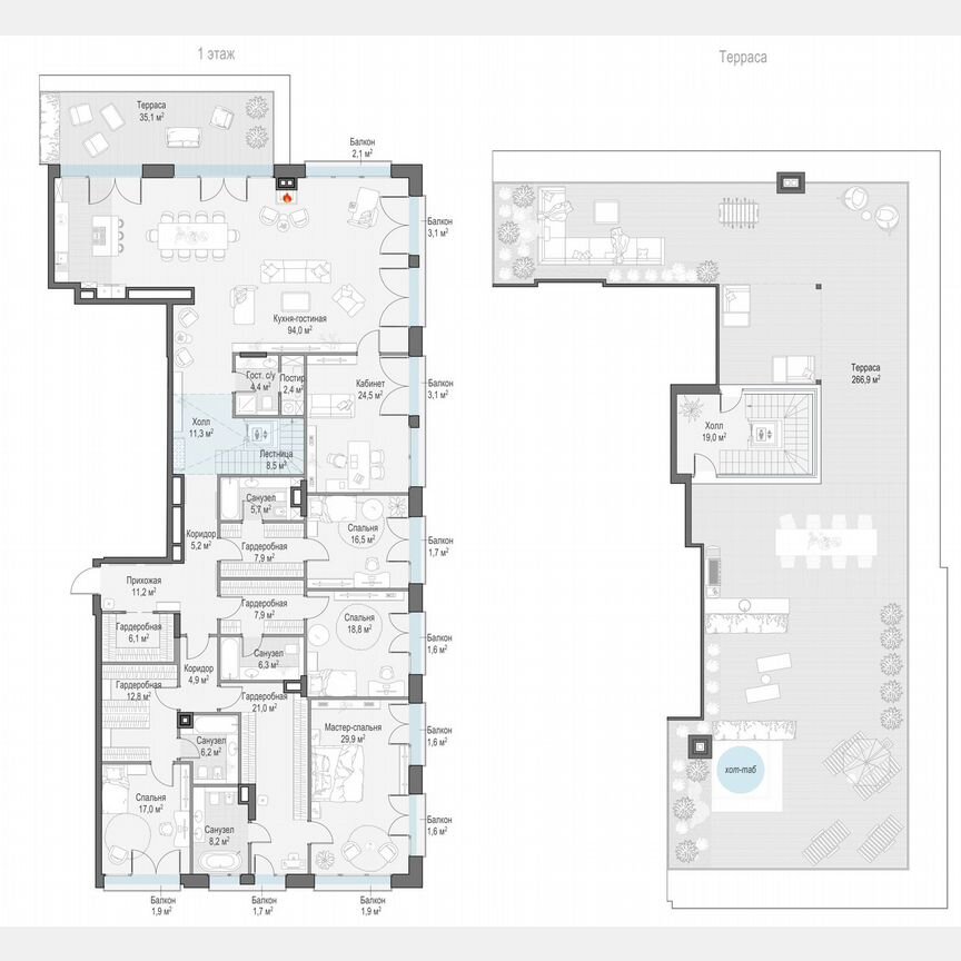 5-к. квартира, 390,1 м², 6/6 эт.
