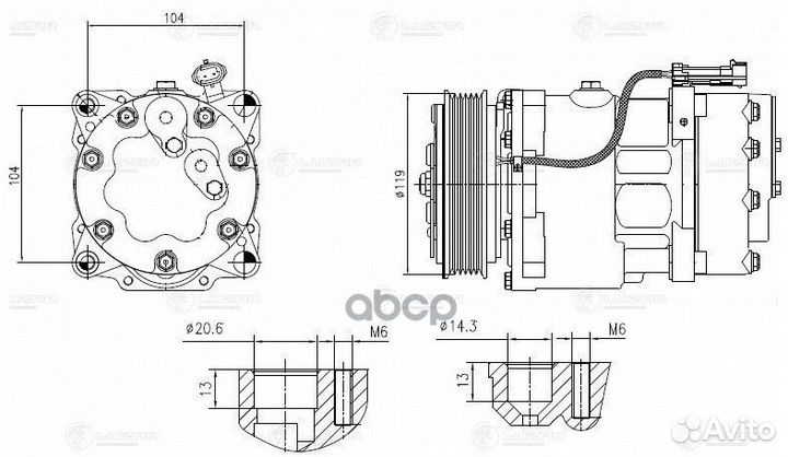 Компрессор кондиционера luzar УАЗ 3163 