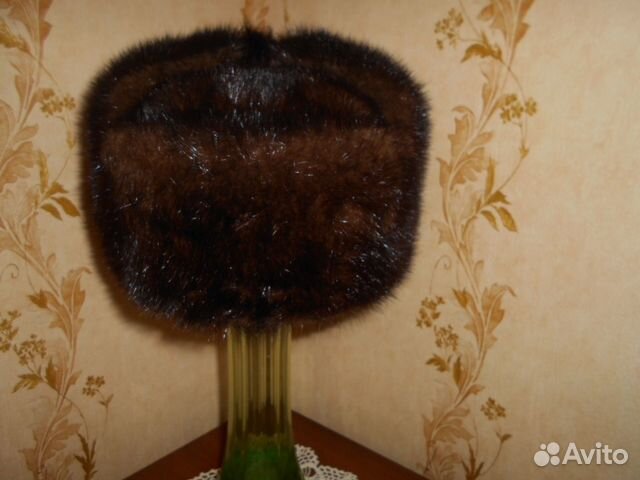 Шапка из норки коричневая