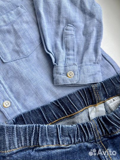 Рубашка и джинсы hm 80-86 размер