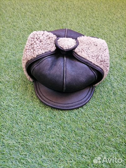 Шапка кожанная, шапка меховая мужские
