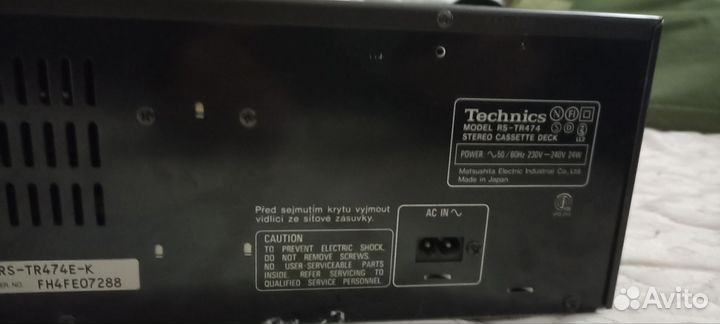 Кассетная дека technics rs-tr474