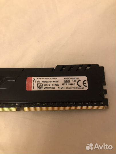 Оперативная память HyperX Fury 16 гб (8x2) DDR4