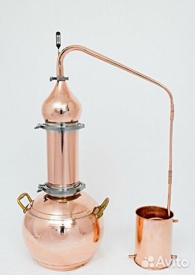 Аламбик медный, дистиллятор, гидролатор, шлем