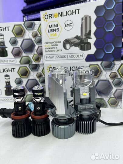 LED мини линзы H4,H7,H8,H11,HB3,HB4