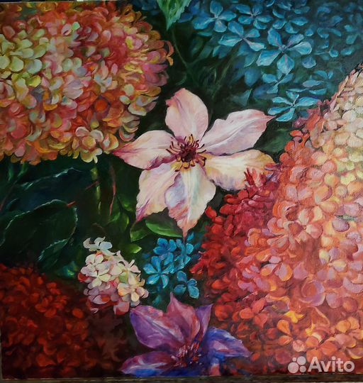 Картина, Цветы, 50 х 50, масло, холст
