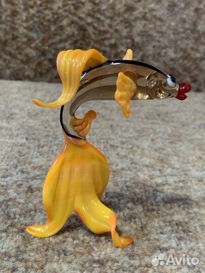 Статуэтка Рыбка Стекло Винтаж СССР