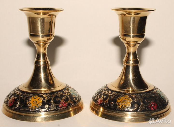 Пара латунных Подсвечников. Классика. Ретро Стиль