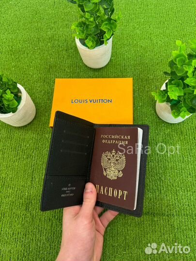 Обложка на паспорт louis vuitton черный в розницу