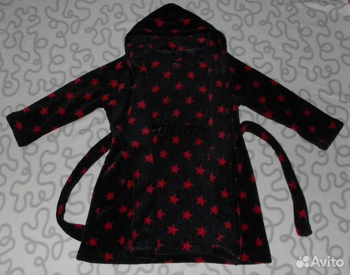 Халат плюшевый с капюшоном Rebel, 116-122 см