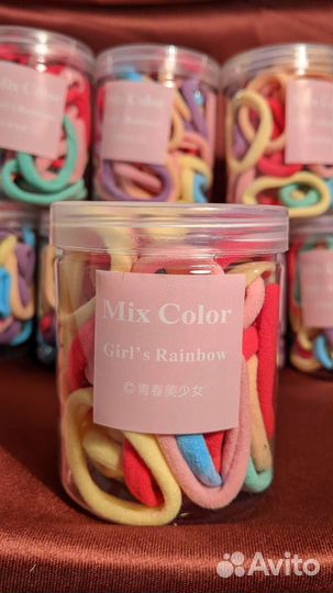 Резинки (50 штук) для волос для девочек цветные