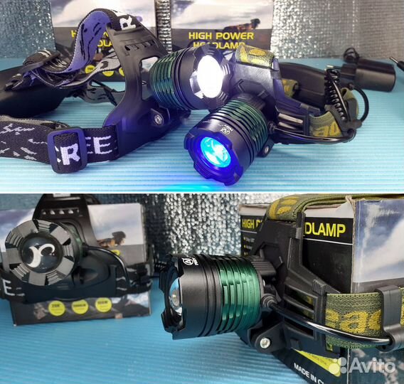 Налобный Фонарь Police с оптической линзой Zoom+уф