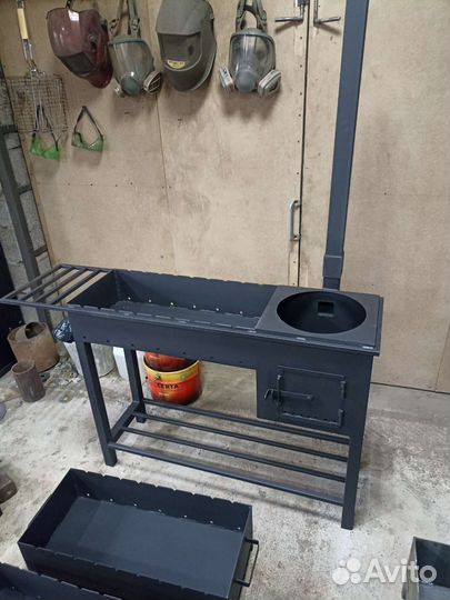 Мангал с печью под казан