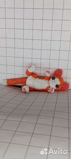 Рыжий котик из бисера